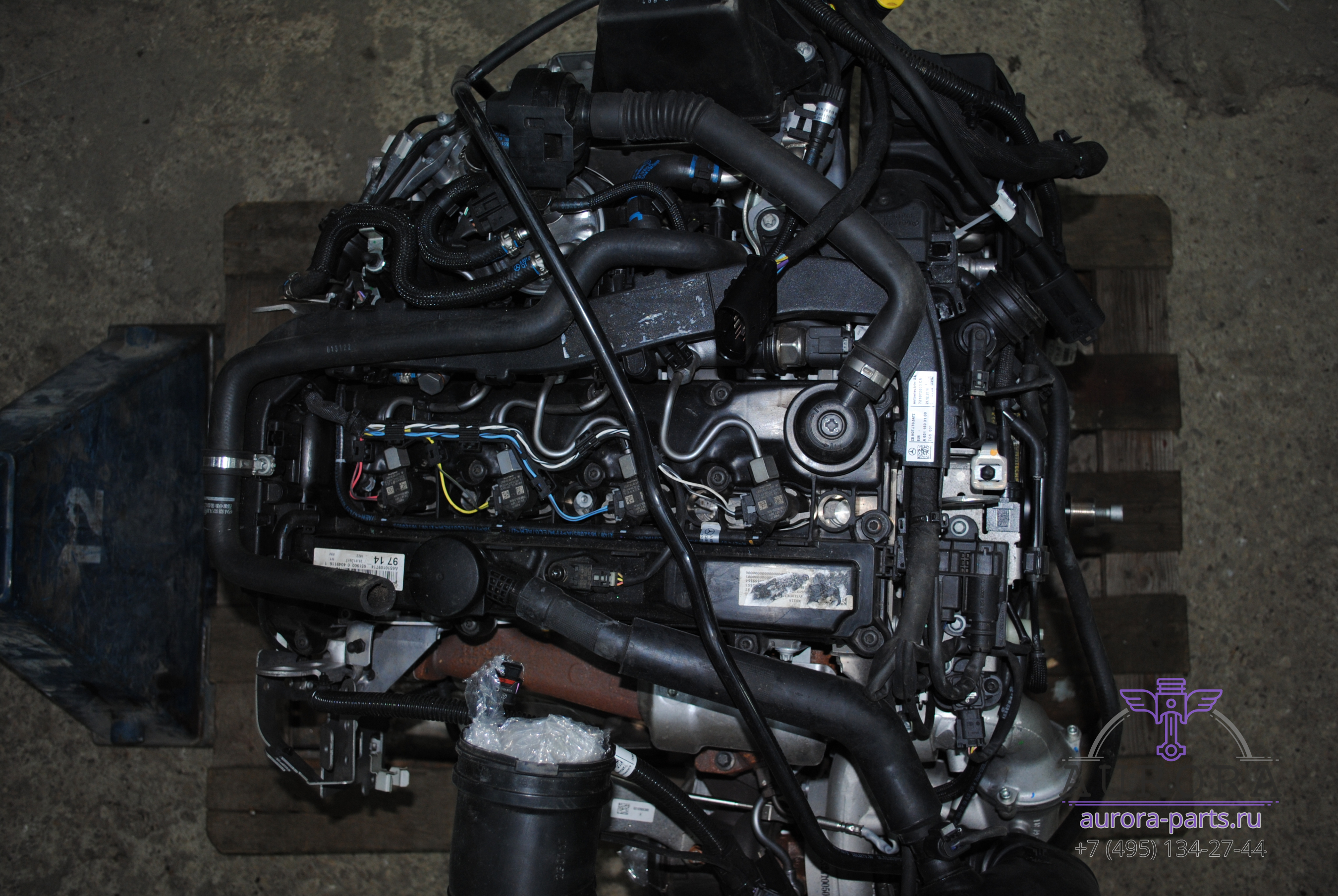 Двигатель в сборе  2.2 CDi OM 651 (17г.в. пробег 1 тыс. км.) без сцепления и вискомуфты.