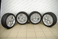 Литые диски R18 комплект разношироких колес 400 стиль с резиной 225/45/18 Continental ContiSportContact 5 и 255/40/18 Bridgestone Potenza S001 (есть следы бордюрки) 16г.в.