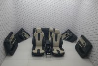 Комплект сидений (серо-бежевая перфорированная кожа) + карты дверей и подлокотник